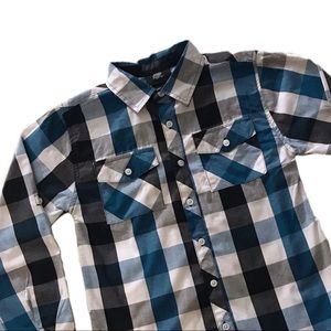 Boys Stylish Plaid Button Down Shirt